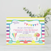 キャンディーパーティースイートショップ誕生日パーティーの招待 招待状 (スタンド正面)