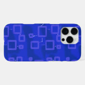 キャンディーブルー幾何学模様のポップコーンアニメ回路 iPhoneケース (裏面横)
