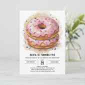 キャンディーランドのお菓子 ドーナツ 誕生日 招待状 (スタンド正面)