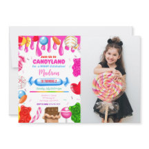 キャンディーランドの写真招待状