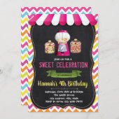 キャンディーランドショップの誕生日の招待状 招待状 (正面/裏面)