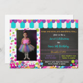 キャンディーランド カスタマイズ可能な招待状 招待状 (正面/裏面)