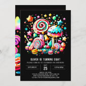 キャンディーランド・フィエスタ・バースデー 招待状 (正面/裏面)