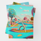 キャンディーレーン棒つきキャンデーツリーズガムドロップフォレカラフルスト ラッピングペーパーシート (インサイチュ)