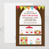 キャンディー誕生日パーティー招待状 招待状 (正面/裏面)