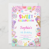キャンディー誕生日招待状 招待状 (正面)