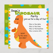 キャンディー カラーズ ディノ 招待状 (正面/裏面)