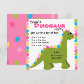 キャンディー カラーズ ディノ 招待状 (正面/裏面)