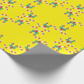 キャンディー·ケーンとリボン ラッピングペーパー (角)