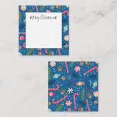 キャンディー・ケーンと包装されたクリスマス・キャンディー ノートカード (正面/裏面)