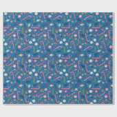 キャンディー・ケーンと包装されたクリスマス・キャンディー ラッピングペーパー (フラット)