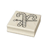 キャンディー・ケーンの輪郭を交差する二つのメリー・クリスマス ラバースタンプ (スタンプ)