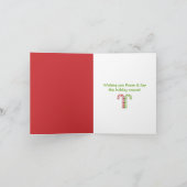 キャンディー·ケーンズ·レッド·グリーン·クリスマス·ノート·カード シーズンカード (内部)