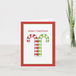キャンディー·ケーンズ·レッド·グリーン·クリスマス·ノート·カード シーズンカード