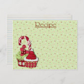 キャンディー・ケーン・カップケーキのレシピカード ポストカード (正面/裏面)