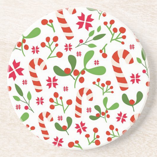 キャンディー ケーン クリスマス ストーン コースター (正面)