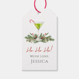 キャンディー・ケーン・マーティニーとミスルトリーのホリデーギフトタグ ギフトタグ
