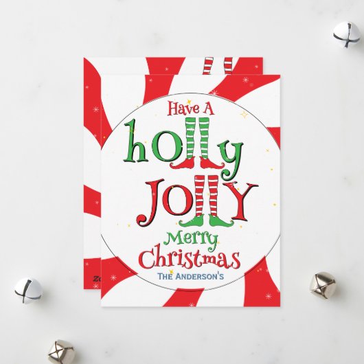 キャンディー ペッパーミント スワール ホーリー ジョリー メリー クリスマス (正面/裏面インサイチュ)