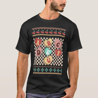 キャンディーABC反バレンタインデー面白いアルファベットの伝承 Tシャツ