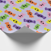 キャンディ不気味ス紫シームレスハロウィーン ラッピングペーパー (角)