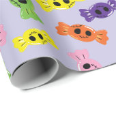 キャンディ不気味ス紫シームレスハロウィーン ラッピングペーパー (ロールコーナー)