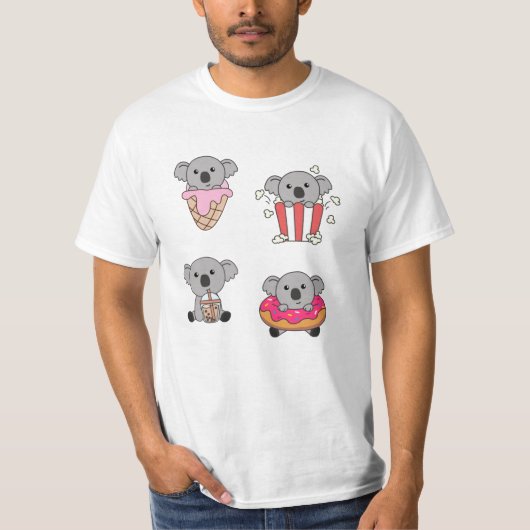キャンディ付きコアラかわいい付きコアラ Tシャツ (正面)