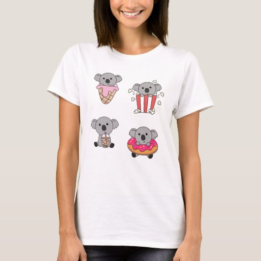 キャンディ付きコアラかわいい付きコアラ Tシャツ (正面)