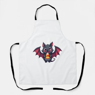 キャンディ付きヴァンパイアこうもり – かわいいハロウィーンTシャツ エプロン
