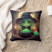 キャンディ付き小さな緑の魔女 クッション (ブランケット)