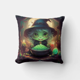 キャンディ付き小さな緑の魔女 クッション