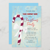 キャンディ企業のケーンウィンタークリスマスホリデー 招待状 (正面/裏面)