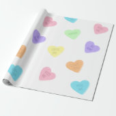 キャンディ会話ハートバレンタインデー ラッピングペーパー (アンロールド)