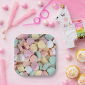 キャンディ会話ハート ペーパープレート (パーティー)