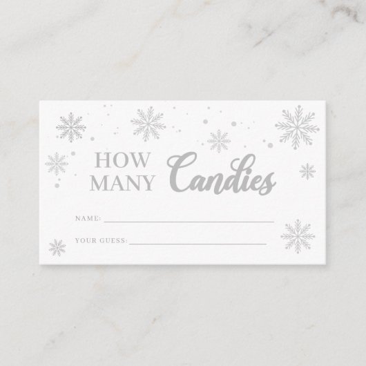 キャンディ冬の赤ちゃんシャワーゲームの数 エンクロージャーカード (正面)