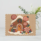キャンディ刺繍ジンジャーブレッドハウスデザイン シーズンカード (スタンド正面)