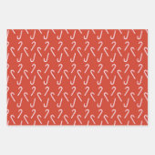 キャンディ図解入りの、写真付きのキャンズウィンターホリデークリスマス ラッピングペーパーシート (正面2)