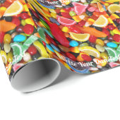 キャンディ天国-自書分の文字ラッピング紙 ラッピングペーパー (ロールコーナー)