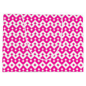 キャンディ女の子らしピンクとホワイトジガグサイズ抱き枕 ラージペーパーバッグ (裏面)