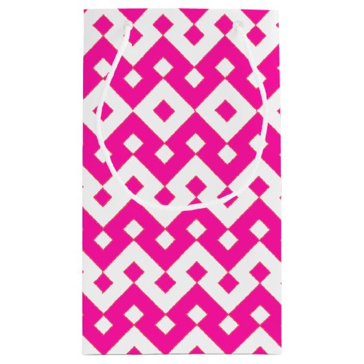 キャンディ女の子らしピンクとホワイトジガグスモール抱き枕 スモールペーパーバッグ (裏面)