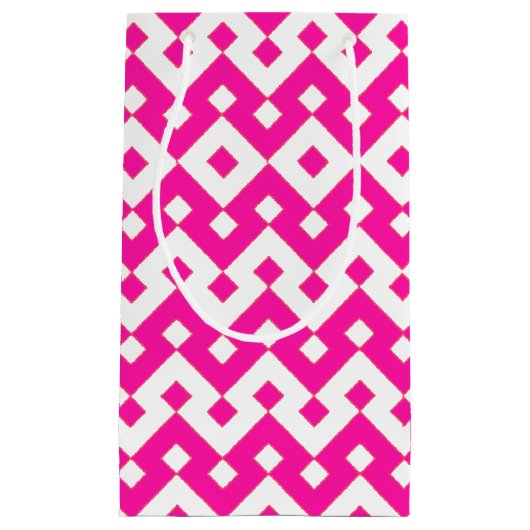 キャンディ女の子らしピンクとホワイトジガグスモール抱き枕 スモールペーパーバッグ (正面)