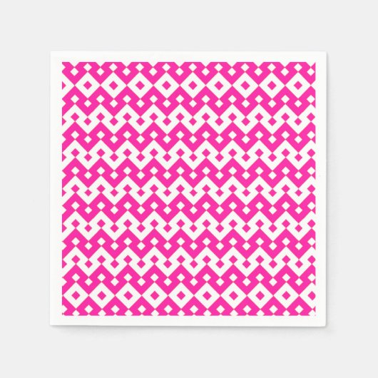 キャンディ女の子らしピンクとホワイト紙カクテルナプキンス スタンダードカクテルナプキン (正面)