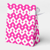 キャンディ女の子らしピンクと白のジグザグのテントの好意ボックス フェイバーボックス (裏面サイド)