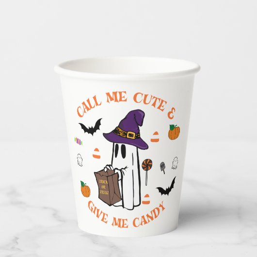 キャンディ幽霊ハロウィーンカップ 紙コップ (正面)