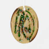 キャンディ振りかけるクリスマスシュガークッキー メタルオーナメント (正面左)