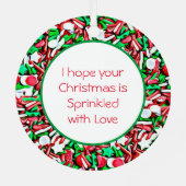 キャンディ振りかけるクリスマスシュガークッキー メタルオーナメント (裏面)