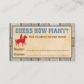 キャンディ推測ゲームチケットカウボーイ エンクロージャーカード (正面)