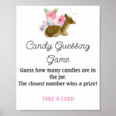 キャンディ推測ゲームピンクの女の子の赤ちゃんシャワー ポスター (正面)