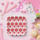 キャンディ棒つきキャンデースウィートキャンディ棒つきキャンデーパーティー ペーパープレート (パーティー)