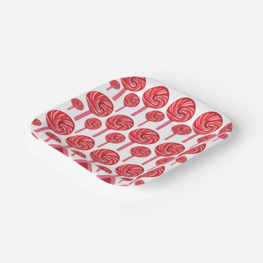 キャンディ棒つきキャンデースウィートキャンディ棒つきキャンデーパーティー ペーパープレート (傾斜あり)