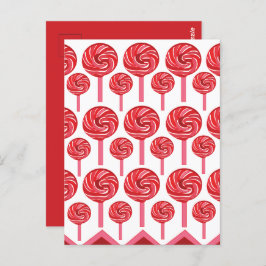 キャンディ棒つきキャンデースウィートキャンディ棒つきキャンデーパーティー ポストカード